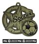 Epic 2.7" Vintage Antique Gold Soccer Award Medal & Ribbon