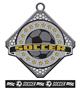 Epic 2.75" Circle & Diamond Antique Soccer Award Medal & Ribbon