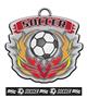 Epic 2.7" Phoenix Antique Silver Soccer Award Medal & Ribbon