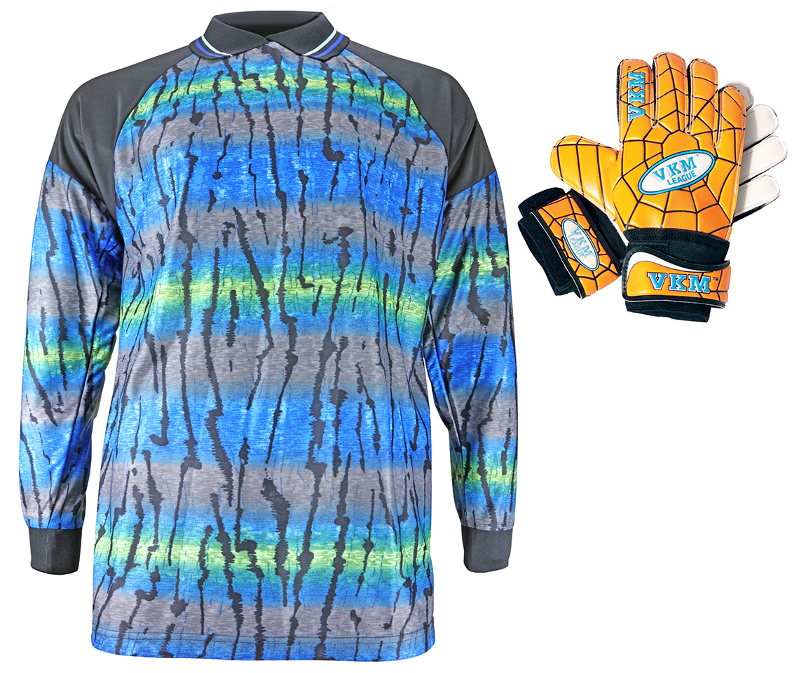 E148731 VKM Adult Youth Soccer Goalie Jersey & Gloves KIT