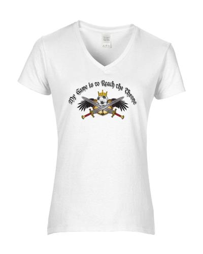 Epic Ladies Soccer Throne V-Neck Graphic T-Shirts. Free shipping.  Some exclusions apply.
