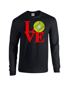 Epic Love Softball Long Sleeve Cotton Graphic T-Shirts. Free shipping.  Some exclusions apply.
