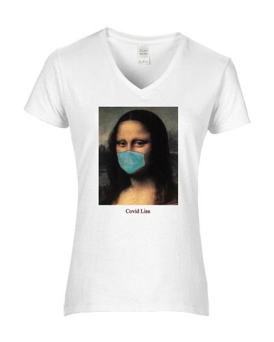 Epic Ladies Covid Lisa V-Neck Graphic T-Shirts. Free shipping.  Some exclusions apply.