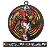 Epic 2.75" Sport Vortex Black Football Award Medal & Ribbon