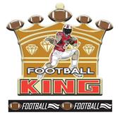 Epic 2.8" Sport King Antique Gold Football Award Medal & Ribbon