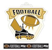 Epic 2.5" Hexagon Banner Antique Football Award Medal & Ribbon