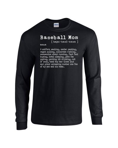 Epic Baseball Mom Long Sleeve Cotton Graphic T-Shirts