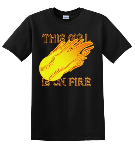 Epic Adult/Youth Girl is on Fire Cotton Graphic T-Shirts