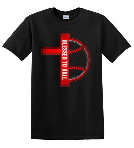 Epic Adult/Youth Blessed to Ball Cotton Graphic T-Shirts. Free shipping.  Some exclusions apply.