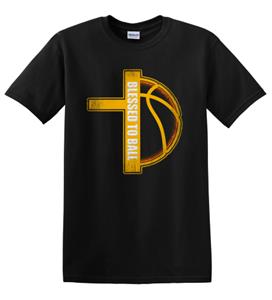 Epic Adult/Youth Blessed to Ball Cotton Graphic T-Shirts. Free shipping.  Some exclusions apply.
