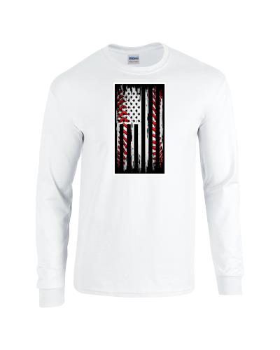 Epic Baseball Flag Long Sleeve Cotton Graphic T-Shirts