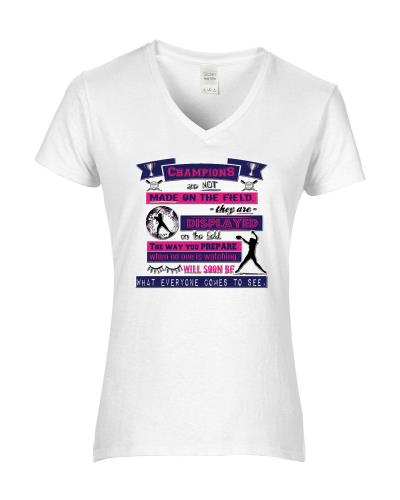Epic Ladies Softball Champion V-Neck Graphic T-Shirts. Free shipping.  Some exclusions apply.