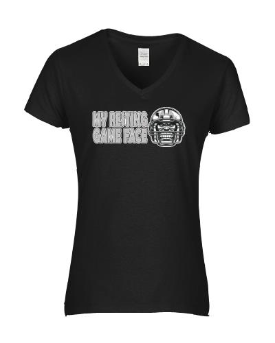 Epic Ladies Resting Game Face V-Neck Graphic T-Shirts