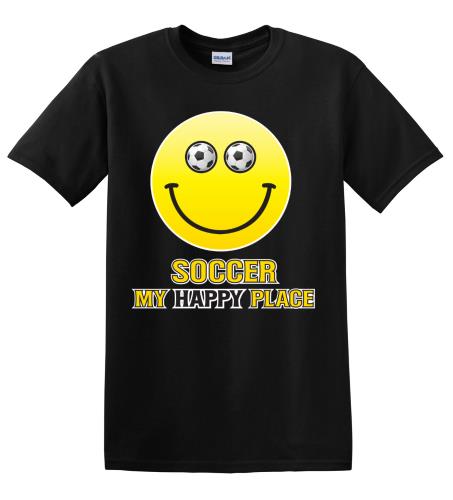 Epic Adult/Youth Soccer Happy Place Cotton Graphic T-Shirts. Free shipping.  Some exclusions apply.