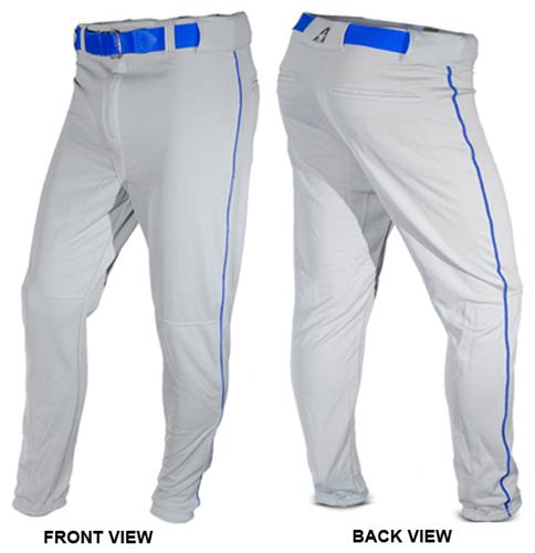Piped Baseball Pants, Elastic Bottom, Pocketed Adult ( A3XL) 