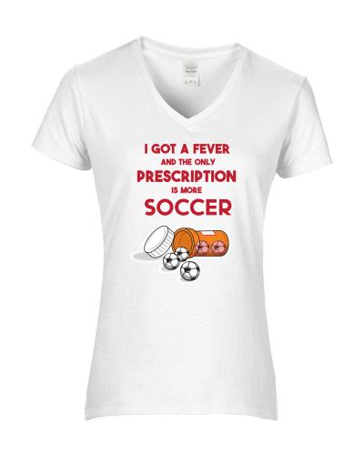 Epic Ladies Soccer Fever V-Neck Graphic T-Shirts. Free shipping.  Some exclusions apply.