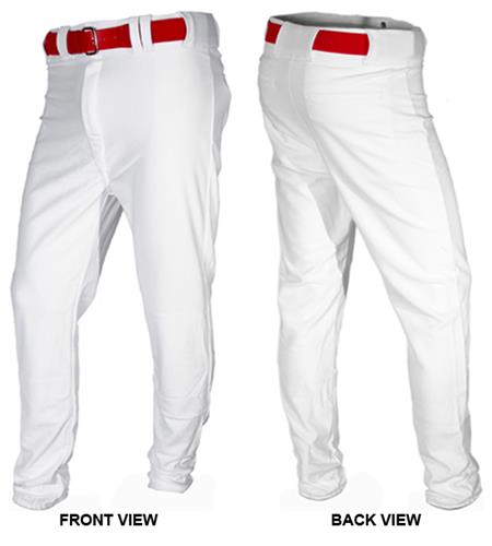 Youth-Large White Belted back Pockets Baseball Pants - CO