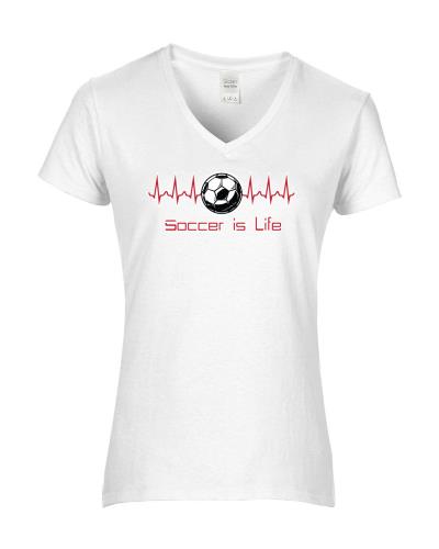 Epic Ladies Soccer is Life V-Neck Graphic T-Shirts. Free shipping.  Some exclusions apply.