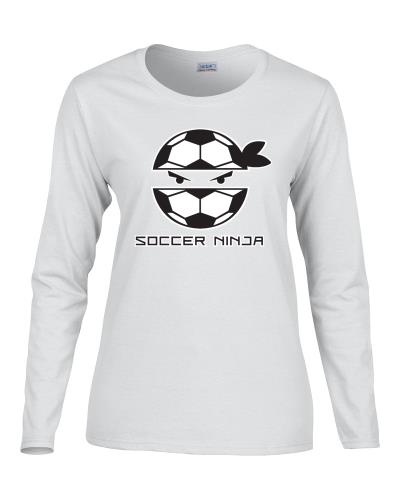 Epic Ladies Soccer Ninja Long Sleeve Graphic T-Shirts. Free shipping.  Some exclusions apply.