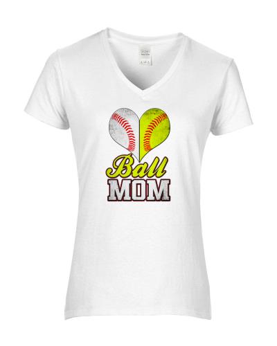 Epic Ladies Ball Mom V-Neck Graphic T-Shirts. Free shipping.  Some exclusions apply.