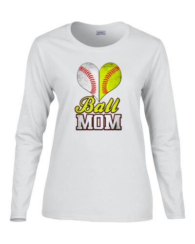 Epic Ladies Ball Mom Long Sleeve Graphic T-Shirts. Free shipping.  Some exclusions apply.