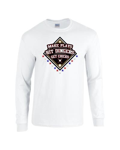 Epic Hit Dingers Long Sleeve Cotton Graphic T-Shirts. Free shipping.  Some exclusions apply.