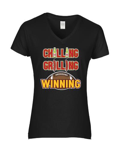 Epic Ladies Chilling Grilling V-Neck Graphic T-Shirts. Free shipping.  Some exclusions apply.