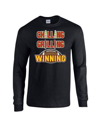 Epic Chilling Grilling Long Sleeve Cotton Graphic T-Shirts. Free shipping.  Some exclusions apply.