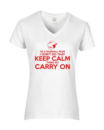 Epic Ladies Baseball Keep Calm V-Neck Graphic T-Shirts. Free shipping.  Some exclusions apply.