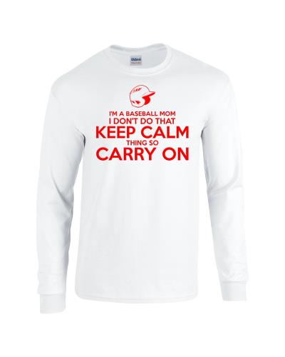 Epic Baseball Keep Calm Long Sleeve Cotton Graphic T-Shirts. Free shipping.  Some exclusions apply.