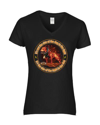 Epic Ladies Fight In The Dog V-Neck Graphic T-Shirts. Free shipping.  Some exclusions apply.