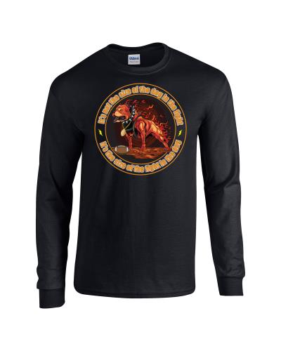 Epic Fight In The Dog Long Sleeve Cotton Graphic T-Shirts