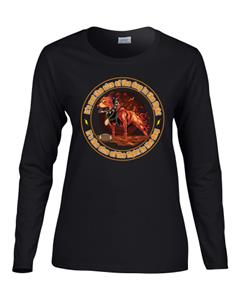 E150057 Epic Ladies Fight In The Dog Long Sleeve Graphic T-Shirts