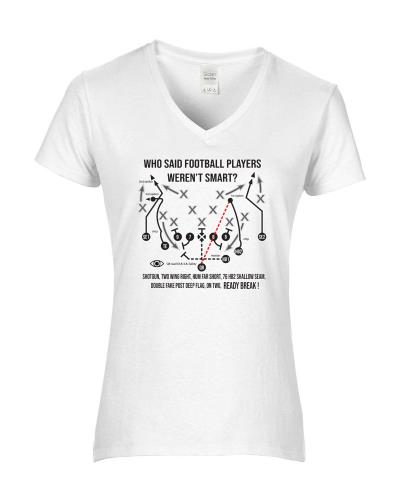 Epic Ladies Football Smart V-Neck Graphic T-Shirts. Free shipping.  Some exclusions apply.