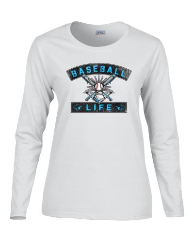 Epic Ladies Baseball Life Long Sleeve Graphic T-Shirts. Free shipping.  Some exclusions apply.