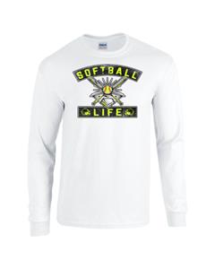 Epic Softball Life Long Sleeve Cotton Graphic T-Shirts. Free shipping.  Some exclusions apply.