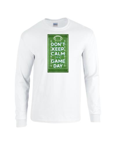 Epic Keep Calm Game Day Long Sleeve Cotton Graphic T-Shirts. Free shipping.  Some exclusions apply.