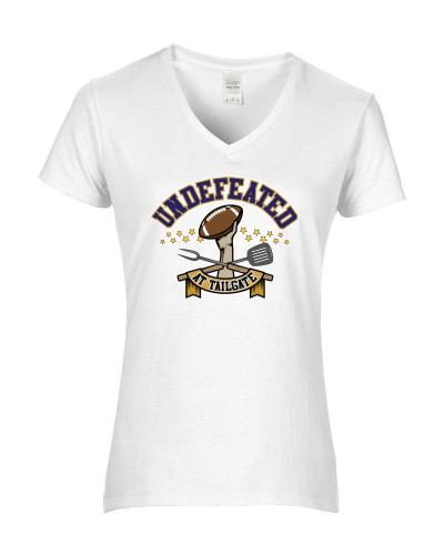 Epic Ladies Undefeated V-Neck Graphic T-Shirts. Free shipping.  Some exclusions apply.