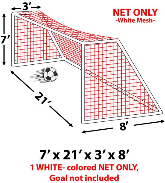 Agora 3mm Nets for 7x21 Soccer Goals With Depth Each