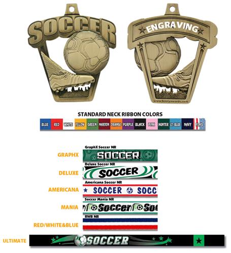 Hasty Awards 2.5" ProSport Soccer Medal M-712S. Personalization is available on this item.