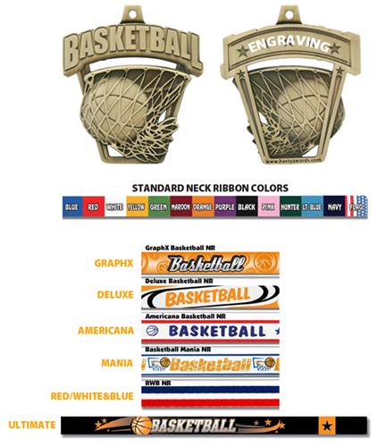 Hasty Awards 2.5" ProSport Basketball Medals. Personalization is available on this item.