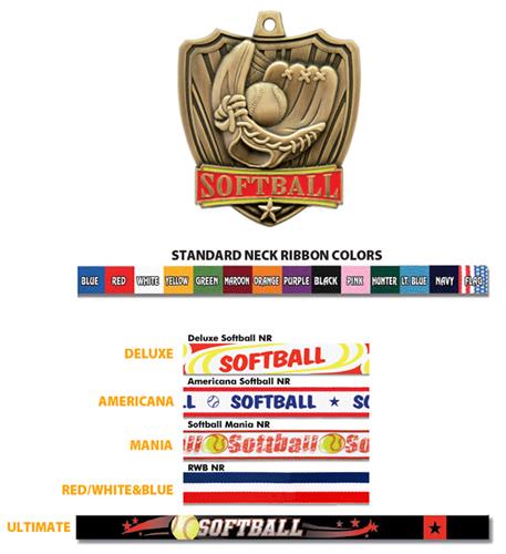 Hasty Awards 2.5" Shield Softball Medals. Personalization is available on this item.