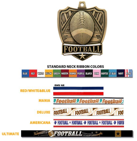 Hasty Awards 2.5" Shield Custom Football Medals Football Equipment