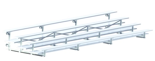 4 Row 21' Bleacher Preferred Double Foot Plank Tip & Roll BLDP-421TRG