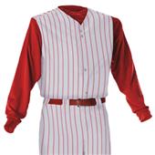 red pinstripe baseball jersey