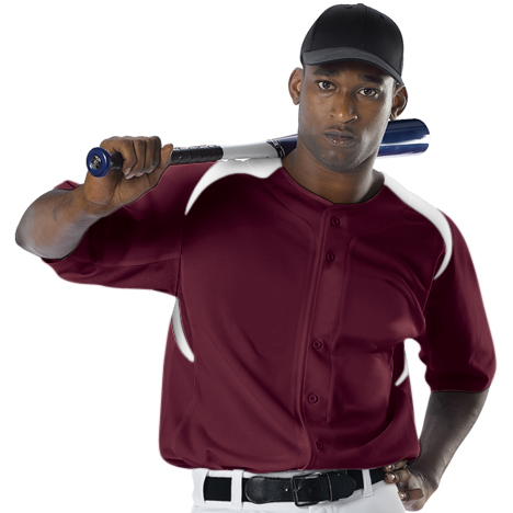 Alleson 527 Adult Full Button Baseball Jerseys CO