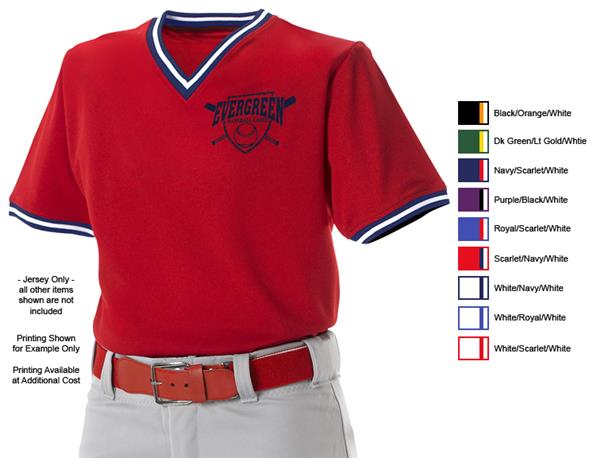 Alleson V-Neck Mesh Baseball Jerseys - Closeout