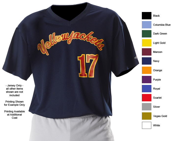 E15962 Alleson 500JY Youth VNeck Mesh Baseball Jerseys