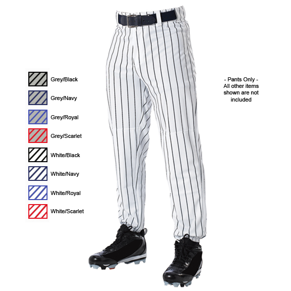 E15994 Adult XL & A3XL Grey/Navy Pinstripe Baseball Pants