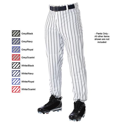 Adult XL & A3XL Grey/Navy Pinstripe Baseball Pants